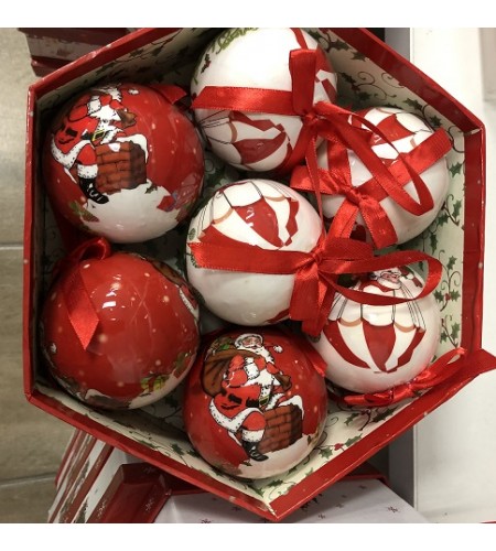 PARACHUTE DECOUPAGE BAUBLES SET OF 7  